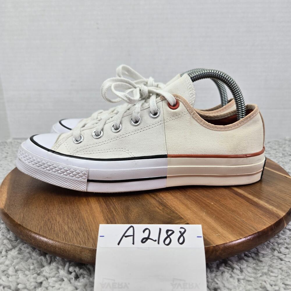 Converse Womens 8 Chuck 70 Low Sunblocked White Casual Y2K Lace Up Daily Sneaker